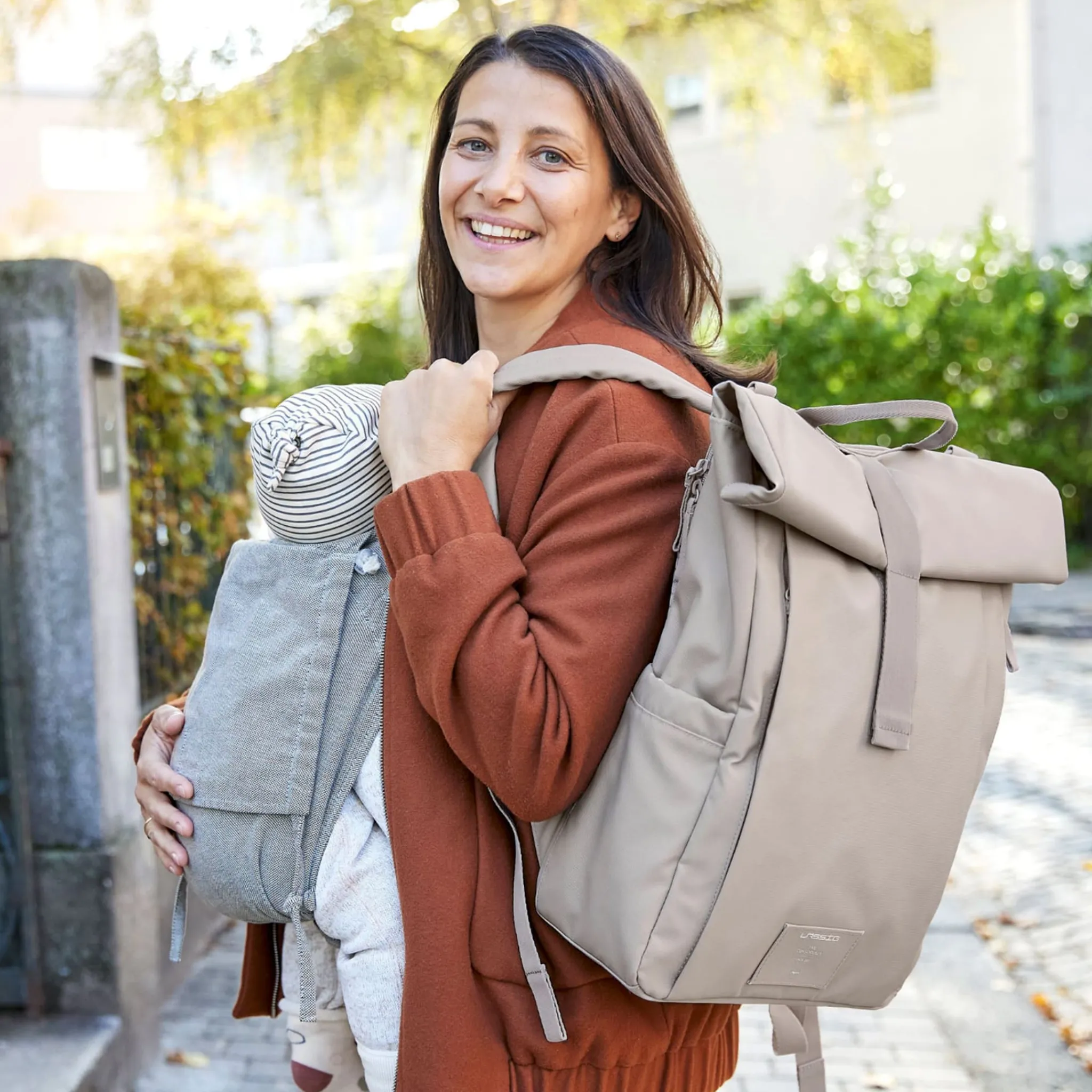 Lassig Diaper Bags|Diaper Bags>Diaper Bag Rolltop - Taupe