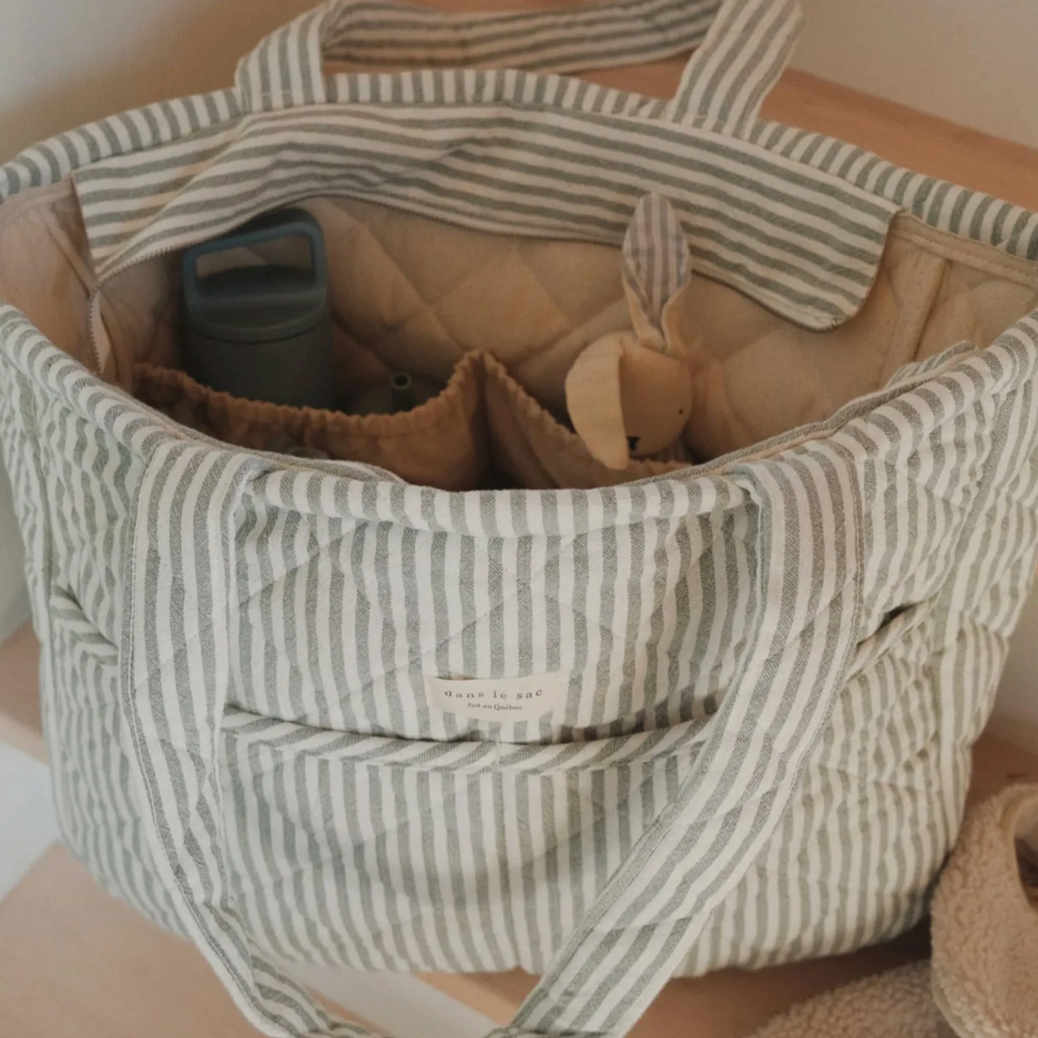Dans Le Sac Diaper Bags|Diaper Bags>Diaper Bag-sage Strippe