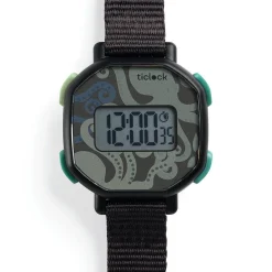 Djeco Teething Toys>Digital Watch Black Octopus