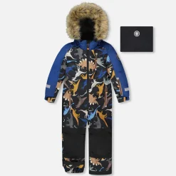 Kids/BOY Deux par Deux Outerwear|Snowsuits>Dinos 1pce Snowsuits 2-6