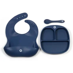 Kids Bulle Dishes 3 Pieces Set - Blueberry