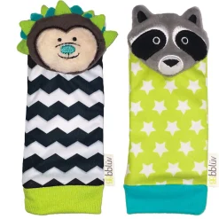 Bbluv Developmental Toys>Düo Foot Finders (2) - Raccon/Hedgehog