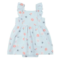 Firsts par Petit Lem Dresses, Skirts & Outfits>Dolphins Seashell Dress 3-24m