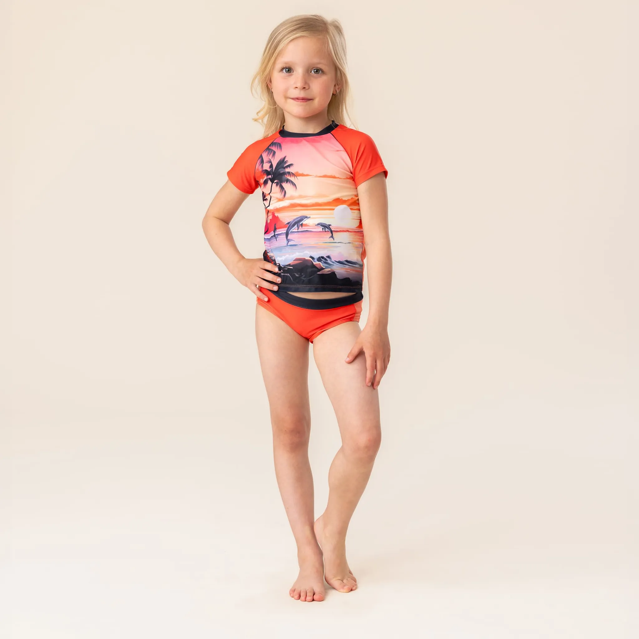 Kids Nano Dolphins Uv 2pc Swimsuit 2-14