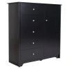 South Shore Storage Furniture>Door Chest with 5 Drawers - Vito Pure Black