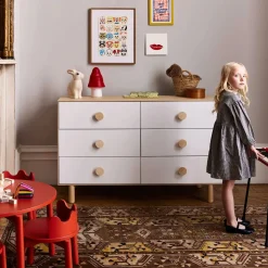 Oeuf Dot 6 Drawer Dresser - Whte/ Natural
