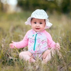 Jan n Jul Hats And Caps>Dots UV Cotton Hat 0-24m