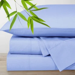 Kids Cathay Home Sheets|Twin Bedding>Double Bamboo Sheet Set - Blue