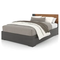 Meuble Meq Twin, Full & Queen Beds>Double Bed - Slate Walnut