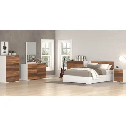 Meuble Meq Double Bed - White Walnut