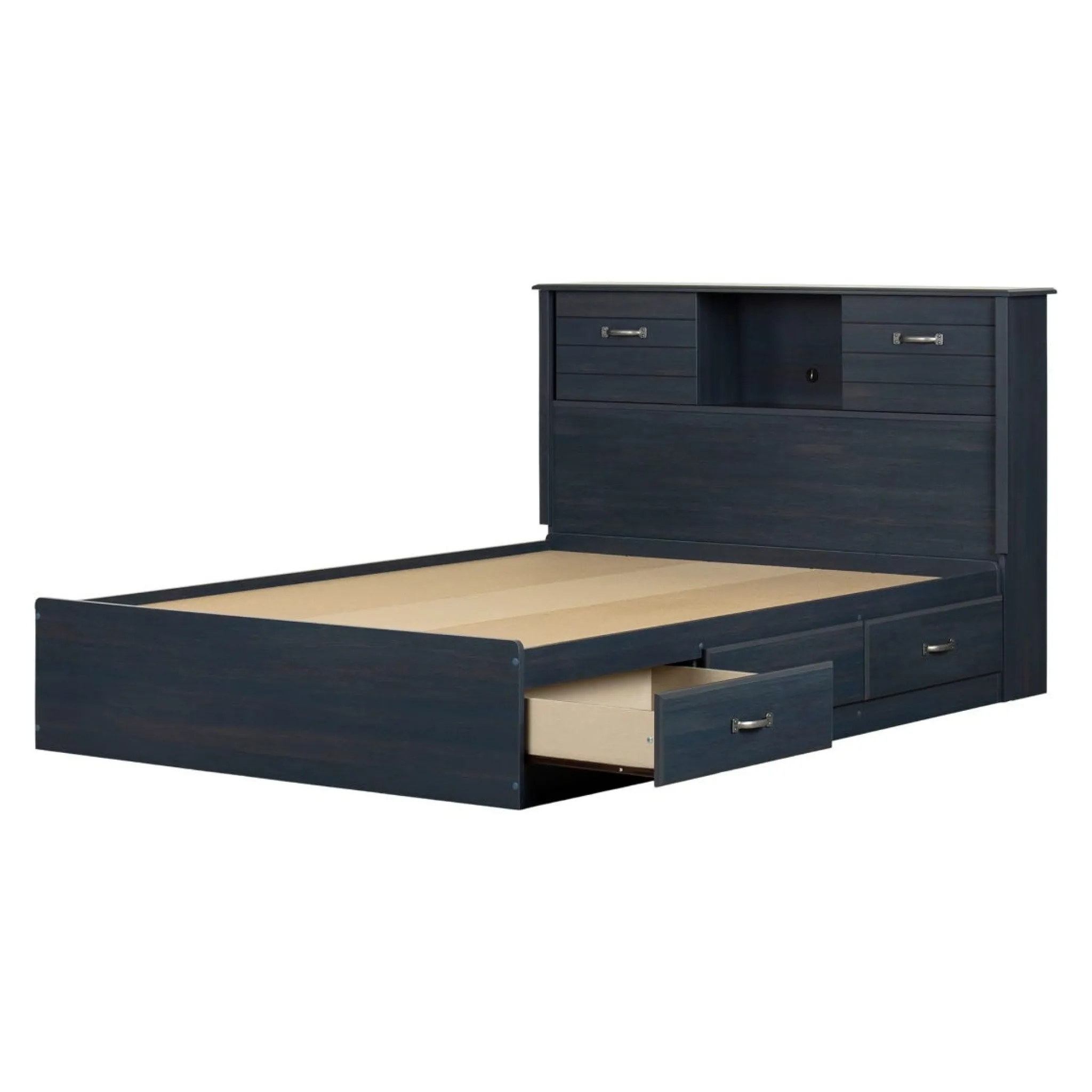 South Shore Double Bed and Headboard Set - Ulysses Blueberry