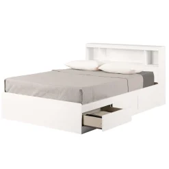 South Shore Twin, Full & Queen Beds>Double Bed and Headboard Set - Fusion Pure White