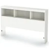 South Shore Twin, Full & Queen Beds>Double Bookcase Headboard Spark - Pure White