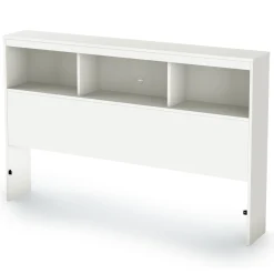 South Shore Twin, Full & Queen Beds>Double Bookcase Headboard Spark - Pure White