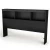 South Shore Twin, Full & Queen Beds>Double Bookcase Headboard Spark - Pure Black
