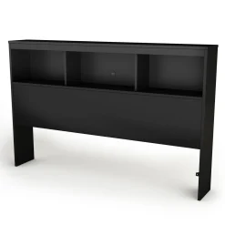 South Shore Twin, Full & Queen Beds>Double Bookcase Headboard Spark - Pure Black