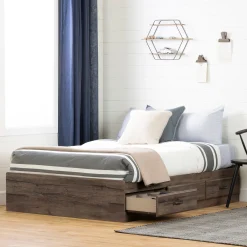 South Shore Twin, Full & Queen Beds>Double Mates Bed with 3 Drawers - Ulysses Fall Oak