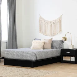 South Shore Twin, Full & Queen Beds>Double Platform Bed - Step One Black
