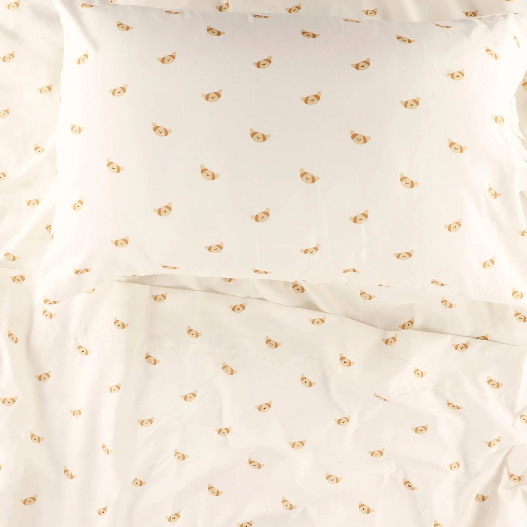 Kids Cathay Home Sheets|Full & Queen Size Bedding>Double Sheet Set - Croissants