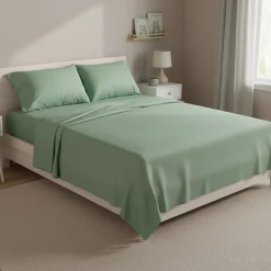 Kids Cathay Home Sheets|Full & Queen Size Bedding>Double Sheet Set - Hedge Green