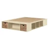 South Shore Twin, Full & Queen Beds>Double Storage Bed with Baskets - Avilla Bleached Oak