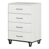 South Shore Storage Furniture>4-Drawer Chest - Arlen White Pine and Black Matte