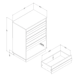 South Shore 4-Drawer Chest - August Bleached Oak