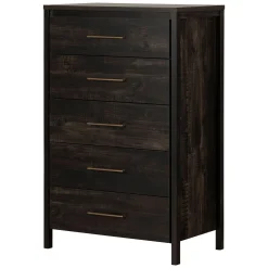 South Shore Storage Furniture>5-Drawer Chest - Gravity Rubbed Black