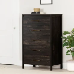 South Shore Storage Furniture>5-Drawer Chest - Gravity Rubbed Black
