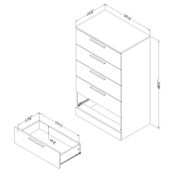 South Shore 5-Drawer Chest - Step One Essential - Gray Oak