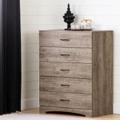 South Shore Storage Furniture>5-Drawer Chest - Step One Weathered Oak