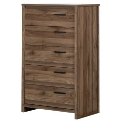 South Shore Storage Furniture>5-Drawer Chest - Tao Natural Walnut