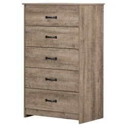 South Shore Storage Furniture>5-Drawer Chest - Tassio Weathered Oak