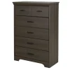 South Shore 5-Drawer Chest - Versa Gray Maple