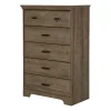 South Shore 5-Drawer Chest - Versa Weathered Oak