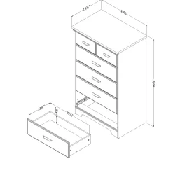 South Shore 5-Drawer Chest - Versa Weathered Oak