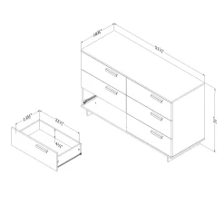 South Shore 6-Drawer Double Dresser - Cavalleri Nordik Oak
