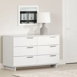 South Shore Storage Furniture>6-Drawer Double Dresser - Cavalleri Pure White