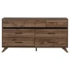 South Shore Storage Furniture>7-Drawer Double Dresser - Flam Natural Walnut and Matte Black