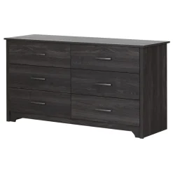 South Shore Storage Furniture>6-Drawer Double Dresser - Fusion Gray Oak