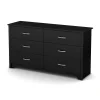 South Shore 6-Drawer Double Dresser - Fusion Pure Black