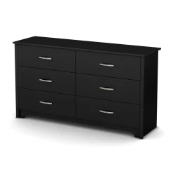 South Shore 6-Drawer Double Dresser - Fusion Pure Black