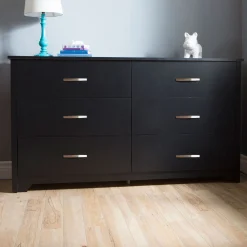 South Shore 6-Drawer Double Dresser - Fusion Pure Black