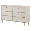 South Shore Storage Furniture>6-Drawer Double Dresser - Hype Winter Oak