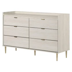 South Shore Storage Furniture>6-Drawer Double Dresser - Hype Winter Oak