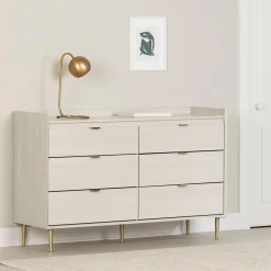 South Shore Storage Furniture>6-Drawer Double Dresser - Hype Winter Oak