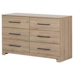 South Shore Storage Furniture>6-Drawer Double Dresser - Primo Rustic Oak
