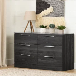 South Shore 6-Drawer Double Dresser - Step One Essential Gray Oak