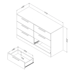 South Shore 6-Drawer Double Dresser - Step One Essential Gray Oak