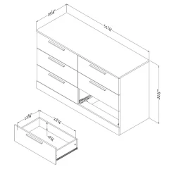 South Shore 6-Drawer Double Dresser - Step One Essential Winter Oak